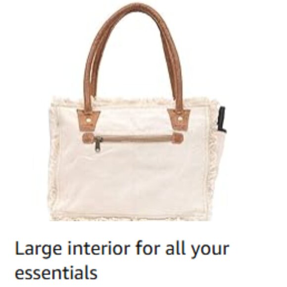 Canvas & Cowhide Tote Bag - Picture 3 of 16